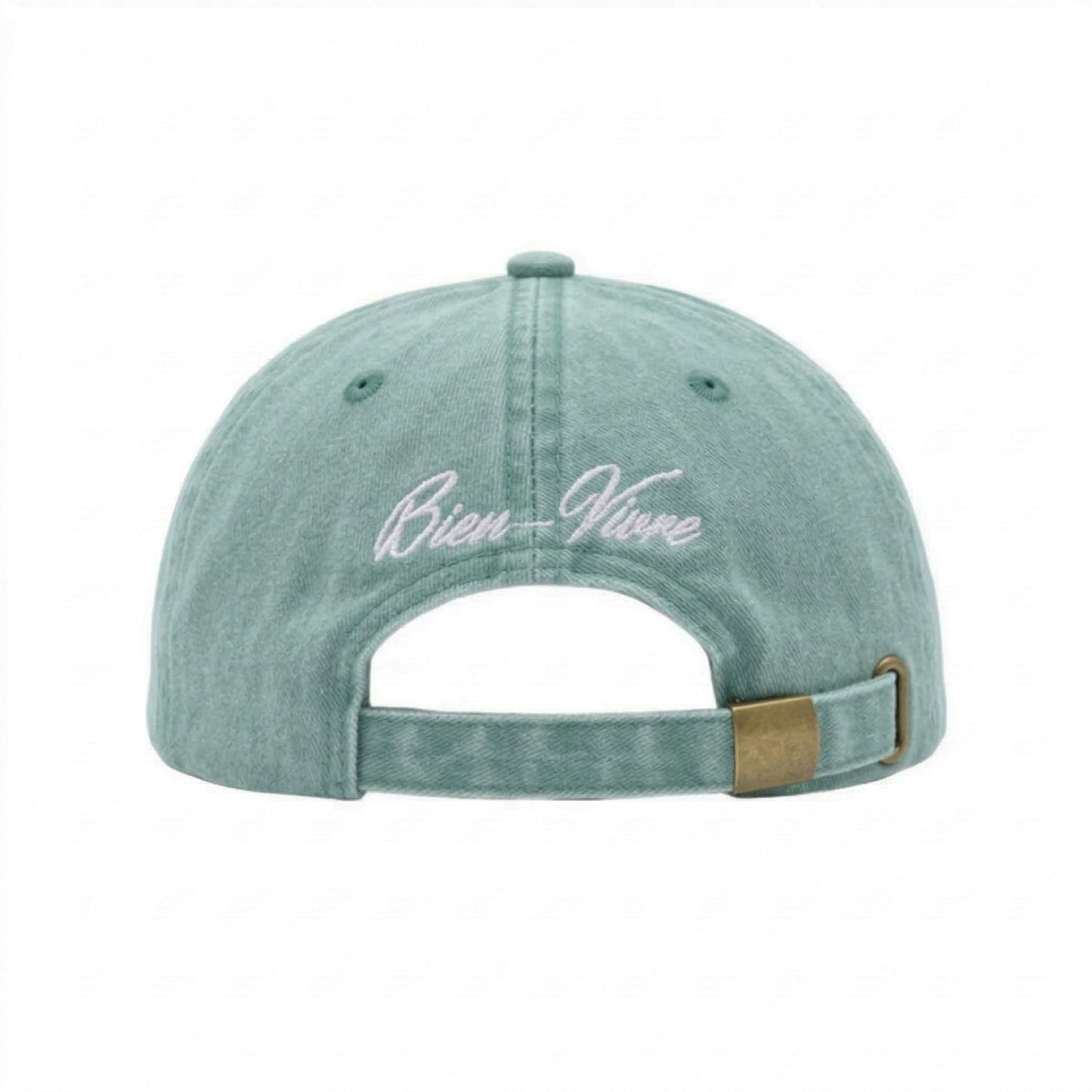 Washed Green Cap back view showing strap detail