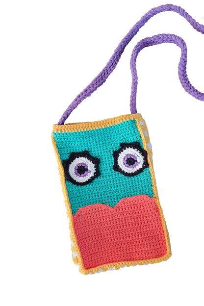 Şaşko Phone Bag hand-knitted by Zone Design, front view