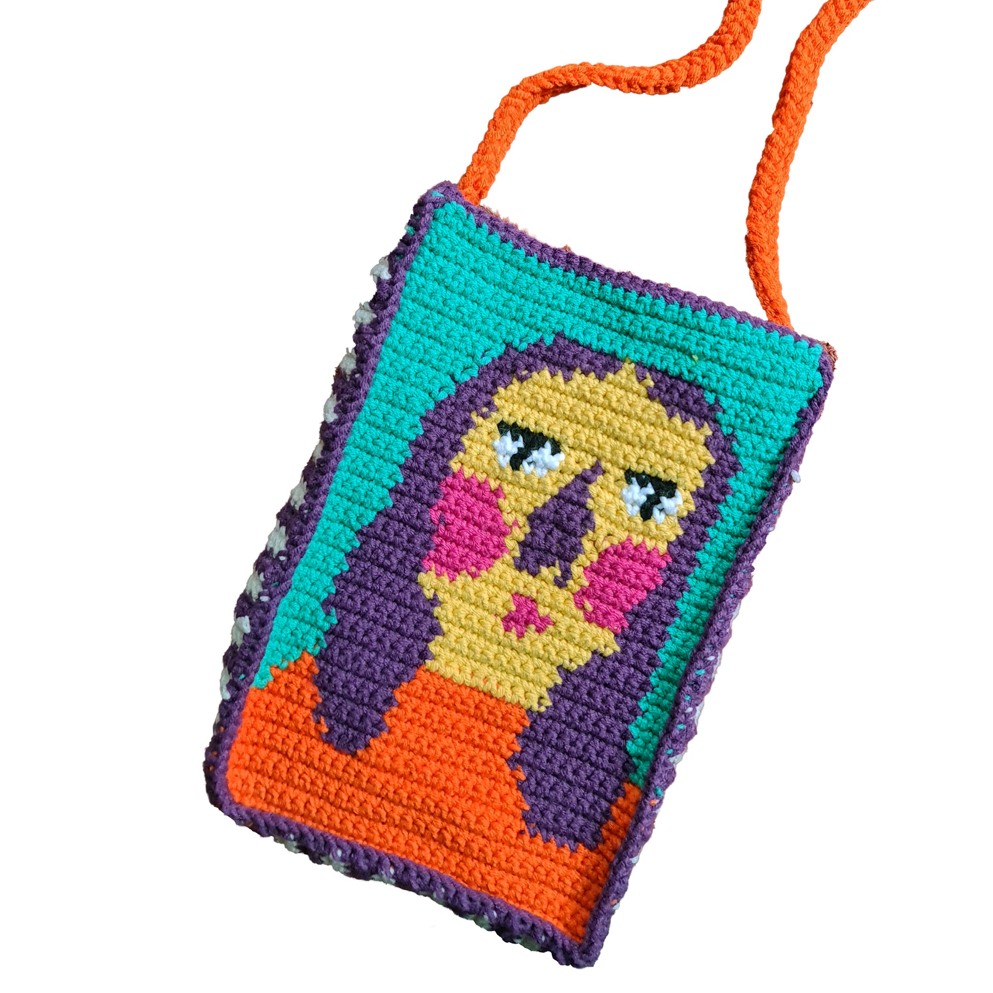 Sarıko Phone Bag hand-knitted by Zone Design, front view
