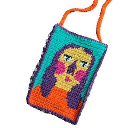 Sarıko Phone Bag hand-knitted by Zone Design, front view