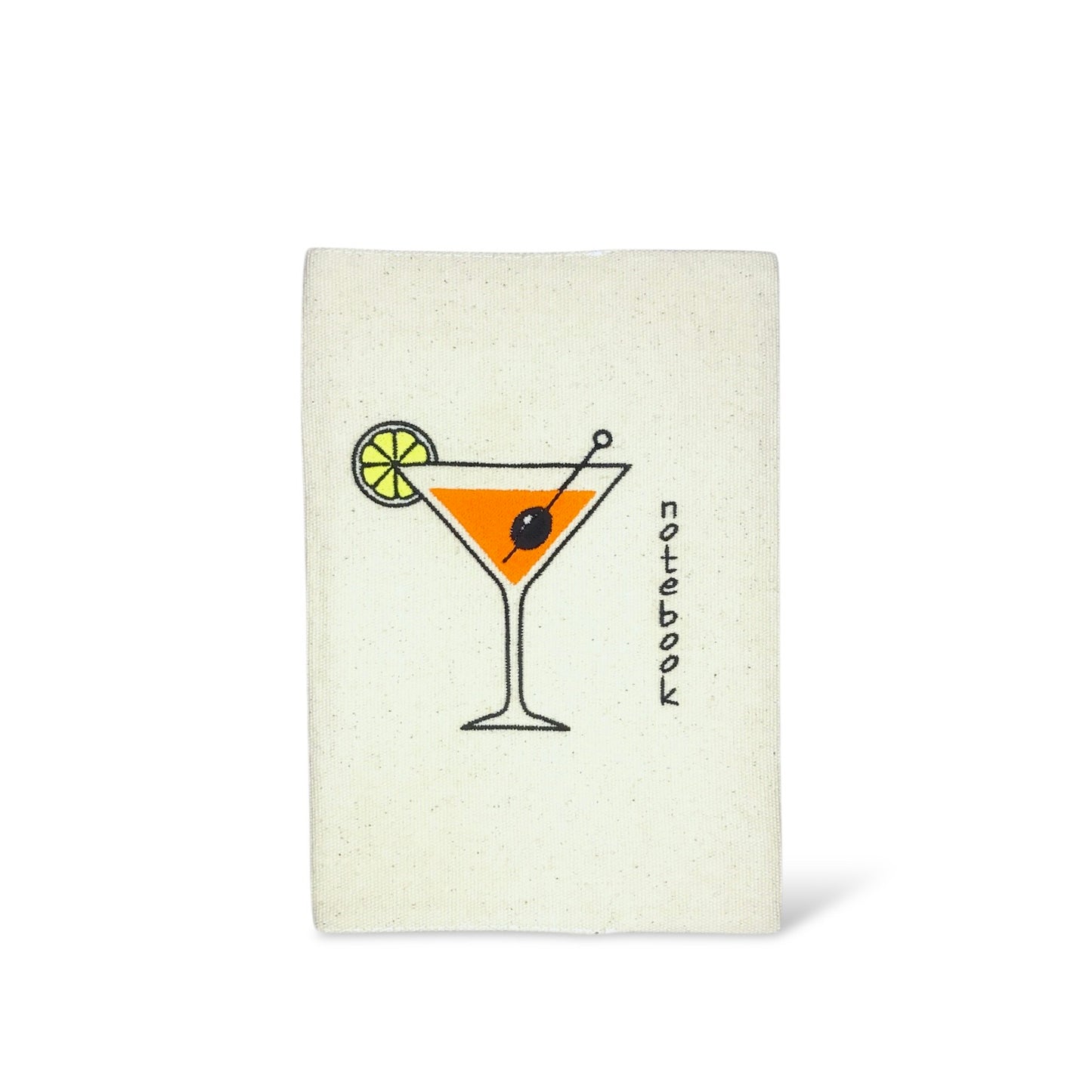 Martini Notebook hand-embroidered cover by Bael Istanbul, front view