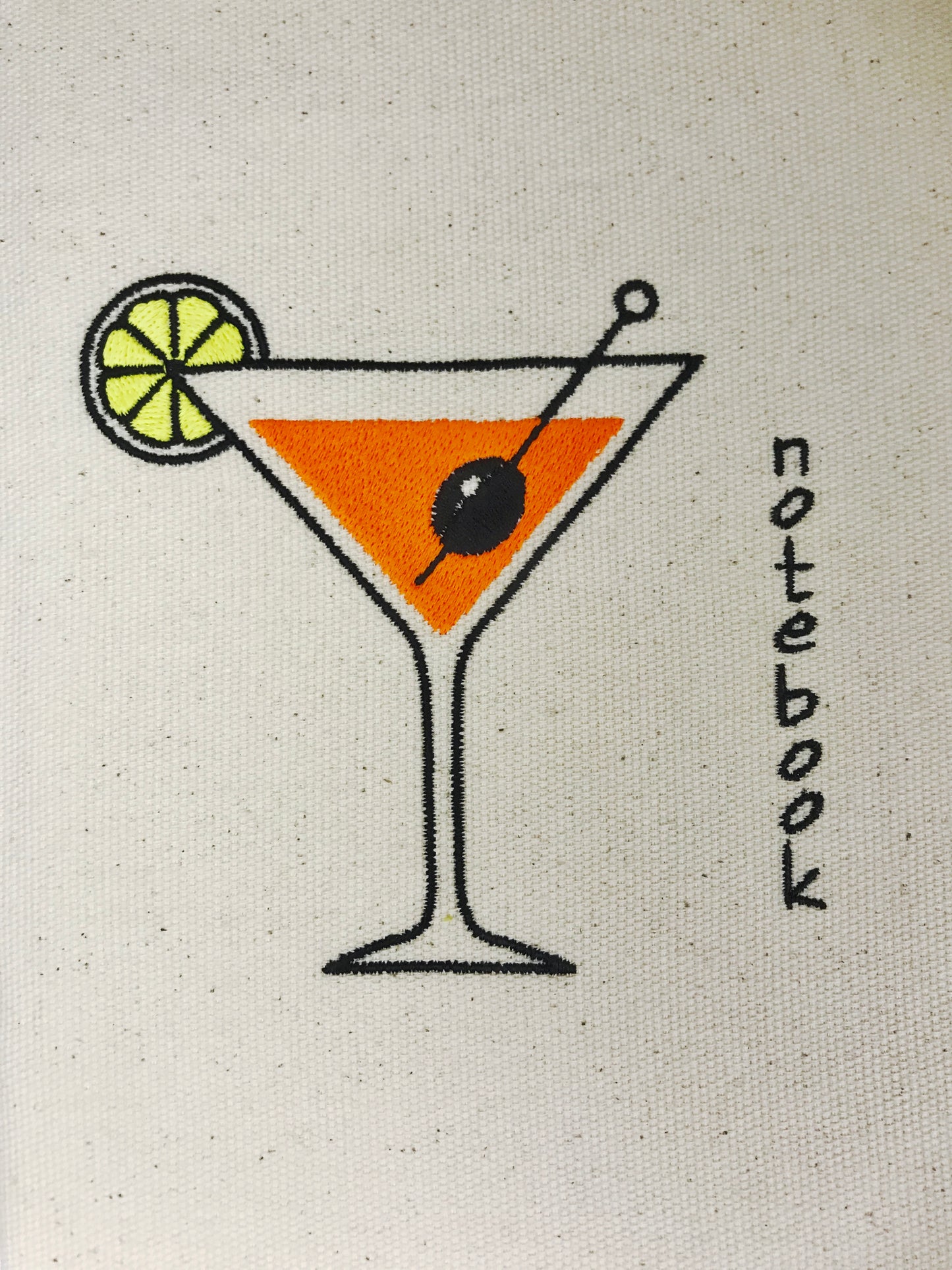 Martini Notebook cover with notebook inside