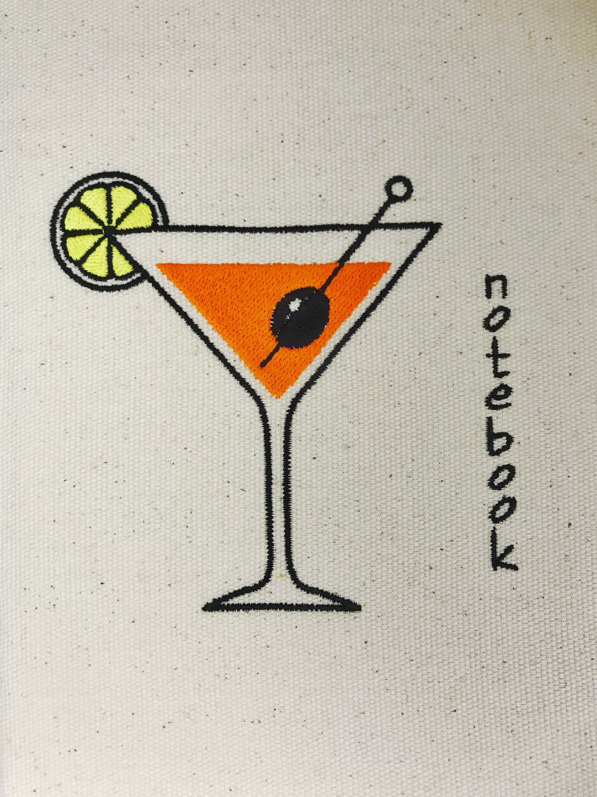 Martini Notebook cover with notebook inside