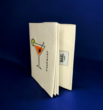 Martini Notebook cover detail showing embroidery