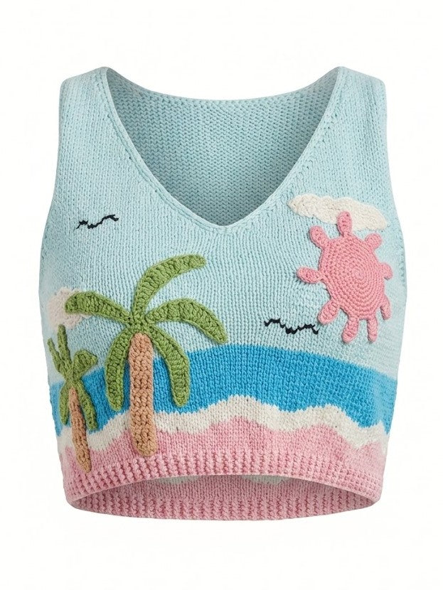 Summer Vibes Knitted Crop Top