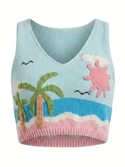 Summer Vibes Knitted Crop Top