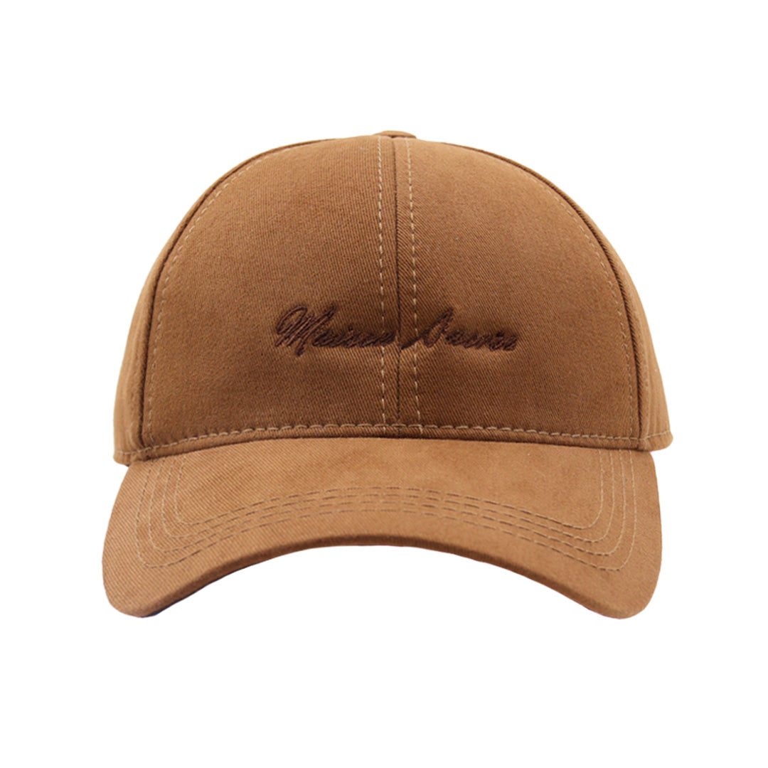 Brown Cap front view — Maison Sacrée Bien Vivre embroidery