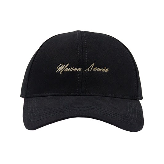 Black Cap front view — Maison Sacrée Bien Vivre embroidery