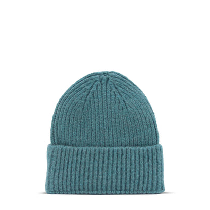 Maison Sacrée Light Blue Beanie back view, shape-retaining soft cotton wool blend