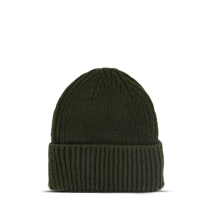 Maison Sacrée Khaki Knitted Beanie back view, soft shape-retaining everyday beanie