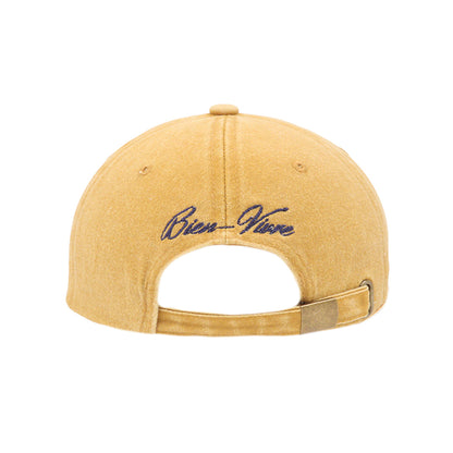 Yellow Cap back view showing strap detail