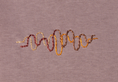 Momeni Vivaldi Autumn Lilac Sweatshirt close-up embroidery, Four Seasons Collection