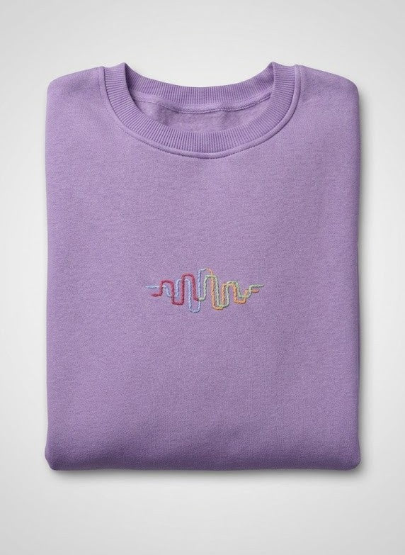 Momeni Vivaldi Summer Purple Sweatshirt hand-embroidered by women artisans, oversized 80% cotton