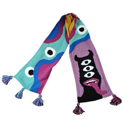 Zone Design handknitted Alien Scarf in 100% acrylic, quirky outer space artisan accessory Berlin